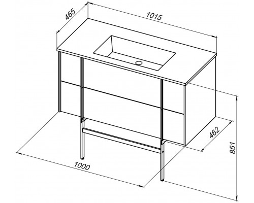 Allen Brau Reality Тумба под раковину 100x46,2x50h см, цвет: белый 1.32007.WM Allen Brau Reality Тумба под раковину 100x46,2x50h см, цвет: белый 1.32007.WM