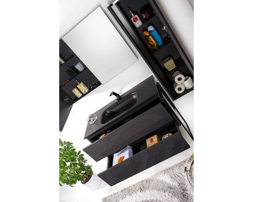 Armadi Art Vallessi Шкаф-пенал подвесной 28х35х120h см, цвет: антрацит 836-A glossy