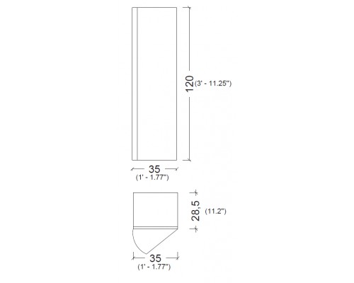 Armadi Art Vallessi Шкаф-пенал подвесной 28х35х120h см, цвет: бежевый 836-C glossy Armadi Art Vallessi Шкаф-пенал подвесной 28х35х120h см, цвет: бежевый 836-C glossy