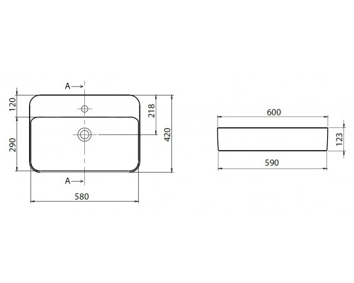 Allen Brau Liberty Раковина чаша 60x42x12,3h см с 1 отверстием, цвет: белый 4.32013.20