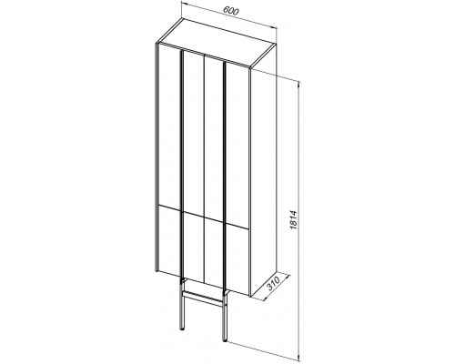 Allen Brau Reality Шкаф-пенал подвесной 60x31x148h см, цвет: антрацит матовый 1.32003.AM