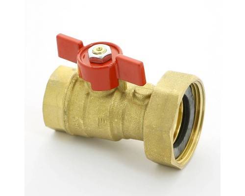 Кран шаровой ВВ 1" UNI-FITT х 1 1/2" с накидной гайкой и уплотнением