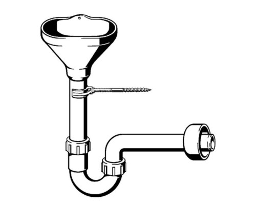 Сифон трубный с горизонтальным отводом и съемной воронка для сбора конденсата VIEGA 40мм