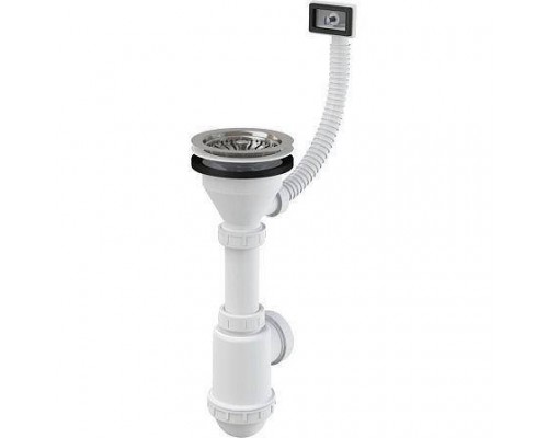 Сифон мойки бут г/пер 3 1/2"x40/50 нерж/сетка Alca A447