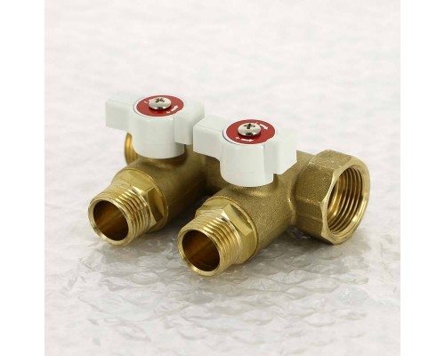 Коллектор НВ 3/4" с кранами UNI-FITT 2 выхода 1/2"Н 40мм Коллектор НВ 3/4" с кранами UNI-FITT 2 выхода 1/2"Н 40мм
