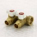 Коллектор НВ 3/4" с кранами UNI-FITT 2 выхода 1/2"Н 40мм