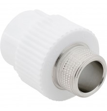 Муфта комбинированная, бел. PP-R D 20х1/2", НР, РТП (150/25)