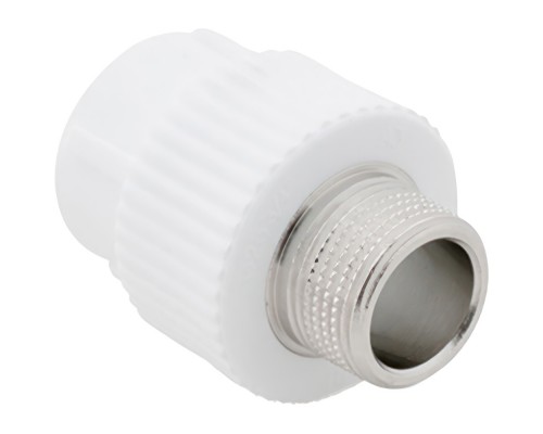 Муфта комбинированная, бел. PP-R D 20х1/2", НР, РТП (150/25)