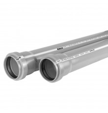 Труба VALFEX канализационная ПП 50*1000 мм с раструбом серая (уп.10 шт)