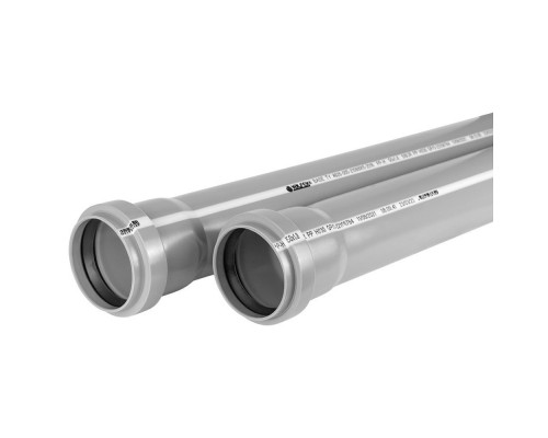 Труба VALFEX канализационная ПП 50*1500 мм с раструбом серая (уп.10 шт)
