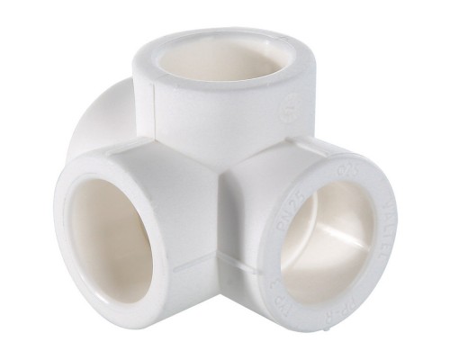 Крестовина двухплоскостная полипропиленовая PPRC 25, белая Valtec (VTp.778.0.025)