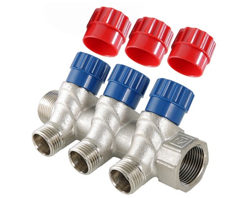 Коллектор с регулировочными вентилями 2 выхода 1" * 1/2" (VTc.560.N) (Valtec)