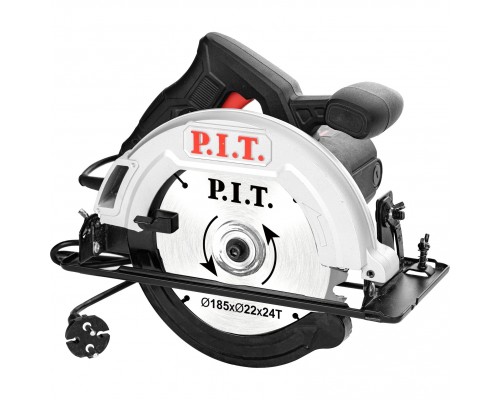 Пила P.I.T. циркулярная PKS185-C4 (1200Вт, 5500 об/мин, диск 185 мм, глубина пропила 47/61мм)