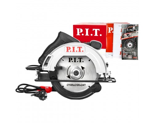 Пила P.I.T. циркулярная PKS185-C4 (1200Вт, 5500 об/мин, диск 185 мм, глубина пропила 47/61мм)