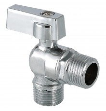 Кран шаровый угловой для подключения сантехнических приборов НН НР 1/2*3/4 (Valtec VT392) уп 14 шт