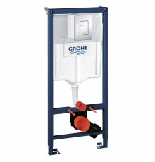 Инсталляция GROHE Rapid SL для подвес. унитаза в компл. с клав. смыва (квадрат.кнопка, хр.глянц.)