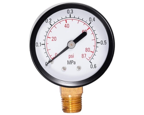 Манометр Belamos PGS50 d 50 мм, 0,6 МПа (до 6 атм), G1/4 с нижним подключением (Китай) (PGS50 RAD)