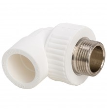 Угольник комбинированный полипропиленовый PPRC НР 20х3/4" Lammin наружная резьба, белый (уп. 20 шт)