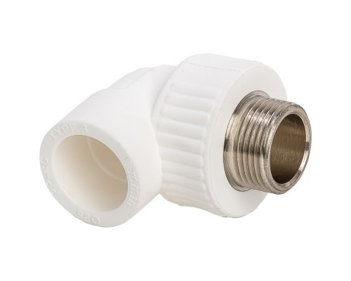 Угольник комбинированный полипропиленовый PPRC НР 20х3/4" Lammin наружная резьба, белый (уп. 20 шт)