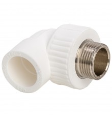 Угольник комбинированный полипропиленовый PPRC НР 25х3/4" Lammin наружная резьба, белый (уп. 15 шт)
