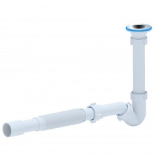 Сифон для биде "АНИ" с гибкой трубой 1 1/4х32, нержавеющий выпуск, кнопка (BD1015) (Россия)