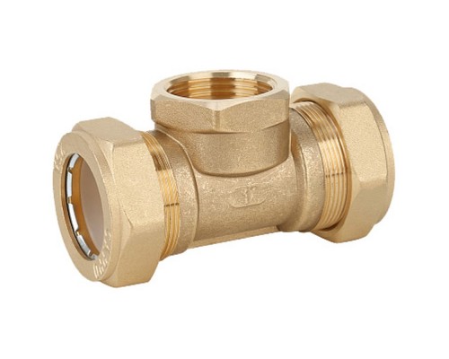 Тройник Gappo обжимной с внутренней резьбой 15 х 1/2" х 15