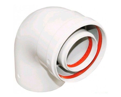 Отвод коаксиальный полипропиленовый BAXI 90гр., диам. 80/125 мм