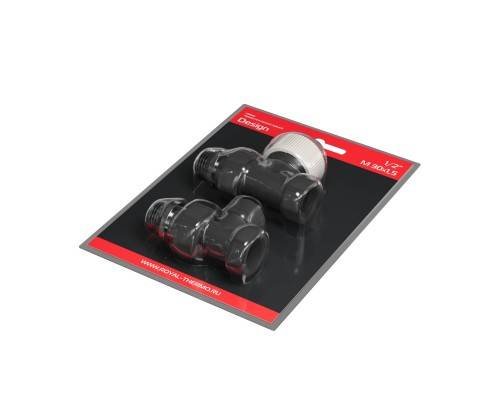 Набор термостатический прямой Royal Thermo Design 1/2"М30х1,5 (Черный)