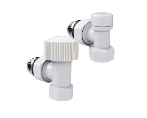 Набор термостатический угловой Royal Thermo Design 1/2"М30х1,5 (Белый)