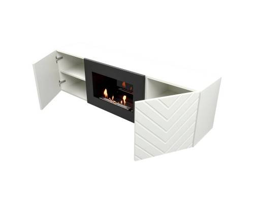 Каминокомплект:Тумба с биокамином Firelight BFP/P-1400V белая+набор керамических дров береза Каминокомплект:Тумба с биокамином Firelight BFP/P-1400V белая+набор керамических дров береза