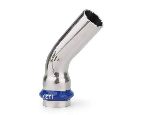 Угольник VARMEGA 45гр. однораструбный Inox Press 35x35a Угольник VARMEGA 45гр. однораструбный Inox Press 35x35a