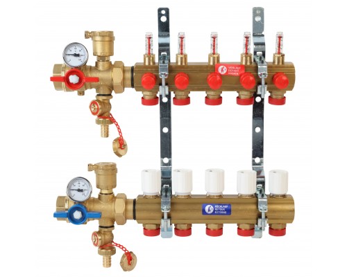 Комплект коллекторного узла Giacomini с расходомерами 1" x 18 /9, R553FK109