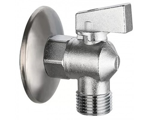 Кран VIEIR шаровый угловой 1/2"x3/4" матовый хром. с отражателем (60/15) VER34 Кран VIEIR шаровый угловой 1/2"x3/4" матовый хром. с отражателем (60/15) VER34
