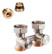 Узел нижнего подключения Giacomini прямой H-образный, 1/2"х3/4" ЕК, R387X012