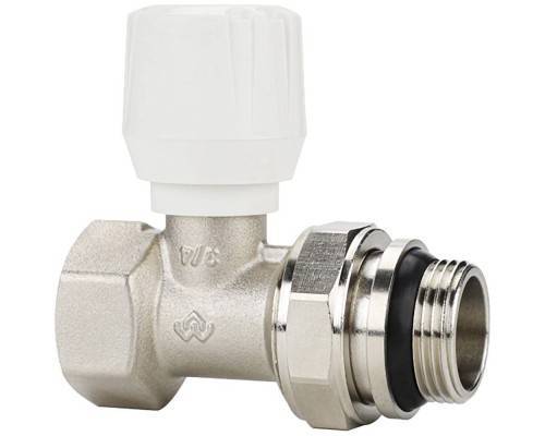 Клапан радиаторный VARMEGA 3/4" ручной, прямой с самоуплотняющимся полусгоном VM10113 Клапан радиаторный VARMEGA 3/4" ручной, прямой с самоуплотняющимся полусгоном VM10113
