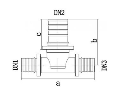Тройник ONE PLUS переходной 32-25-32 латунь акс. (24/4)