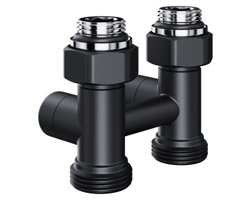Узел нижнего подключения Royal Thermo Design прямой 1/2"х3/4" EK (черный)