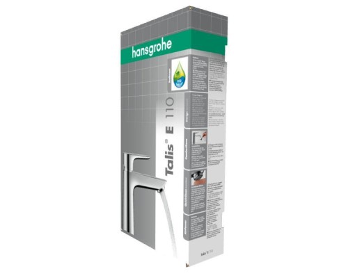 Смеситель для раковины HansGrohe 110 HG Talis E однорычажный со сливным гарнитуром хром