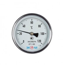 Термометр биметалл БТ-1-80 120С Дк80 L=40 осев ЭКОМЕРА БТ-1-80-120С-L40