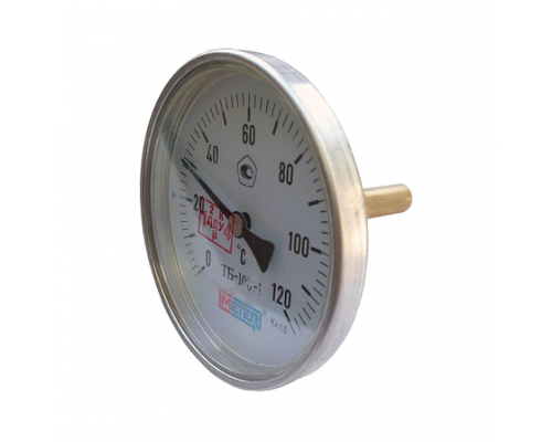 Термометр биметалл ТБ100 120С Дк100 L=80 G1/2" осев Метер