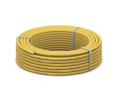 Труба гофр нерж SS304 желт 15A Ру15 (50м) отожжен газ STAHLMANN SP3041502050