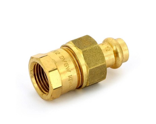Муфта пресс-В IBP 12 х 1/2" с разъемным соединением бронза Муфта пресс-В IBP 12 х 1/2" с разъемным соединением бронза