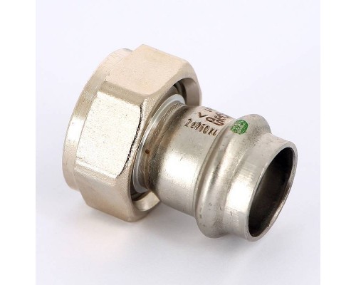 Муфта пресс-В с накидной гайкой и плоской прокладкой нержавеющая сталь Sanpress Inox VIEGA 22х1"