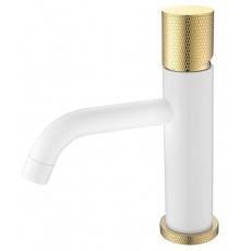 Boheme Stick Смеситель для раковины низкий, цвет: White Touch Gold 121-WG.2