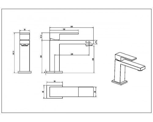 Boheme Qubic Смеситель для раковины, на 1 отв., цвет: shine gun metalll 471-SGM