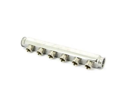 Коллектор ВВ 1" нержавеющая сталь UNI-FITT 6 выходов 3/4"EK