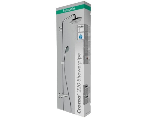 Душевая система HansGrohe HG Croma Showerpipe 220 1jet с термостатическим смесителем хром