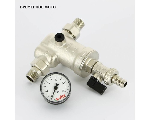 Фильтр промывной ВН 1/2" х 3/4" с редукц. соед., под аксиальный манометр, 100 мкм