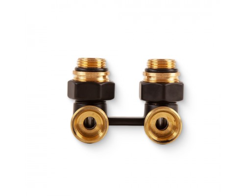 Узел подключения радиатора H-образный (черный)