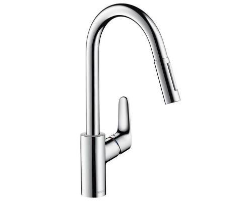 Кухонный смеситель HansGrohe HG Focus 240однорычажный с вытяжным душем хром Кухонный смеситель HansGrohe HG Focus 240однорычажный с вытяжным душем хром